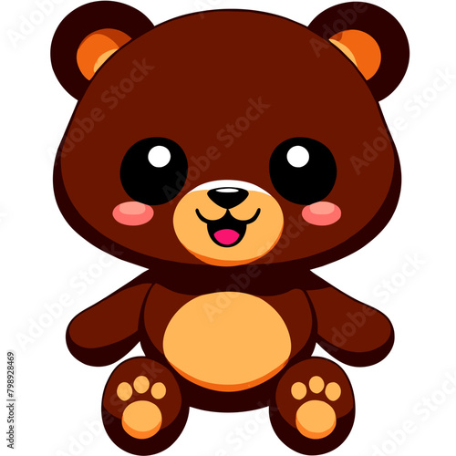 cute grizzly bear clean high det