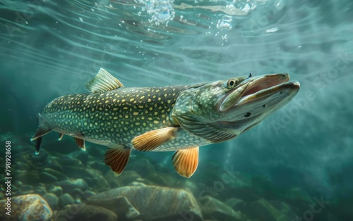 Underwater View of a Northern Pike