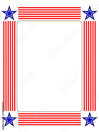 American flag symbols decorative festive frame with empty space vector illustration	
