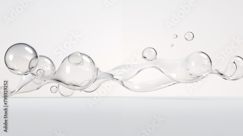 Minimalistic flow Liquid bubble, white plain background