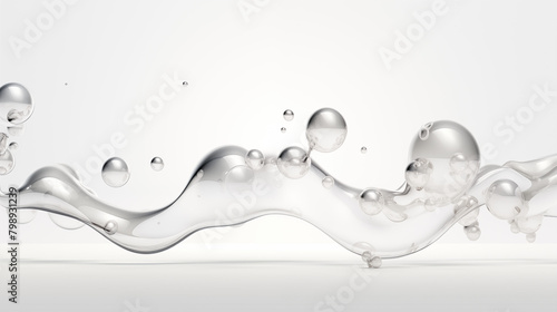 Minimalistic flow Liquid bubble, white plain background