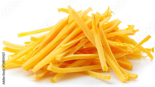 french fries on white background, generative ai
