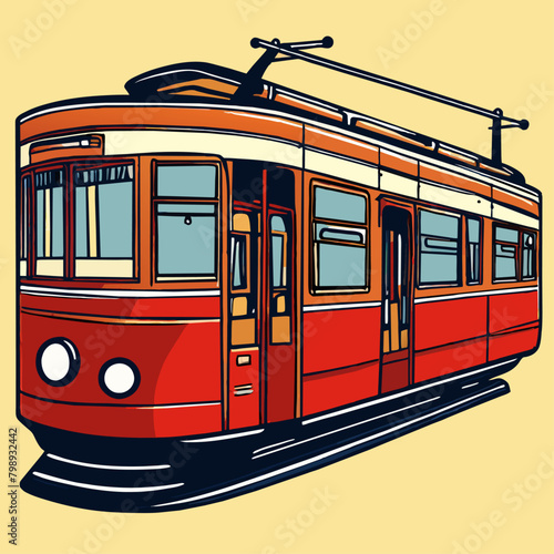 cute tram background art hi