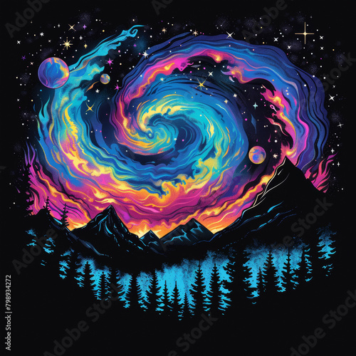 Cosmic Constellations Celestial T-Shirt Design