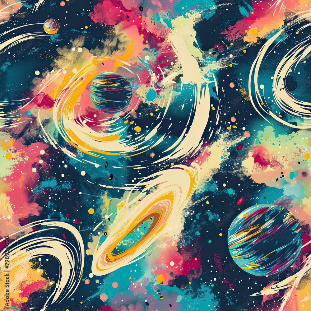 Galactic Brushstrokes Hand-Painted Space Galactic Brushstrokes Hand-Painted Space