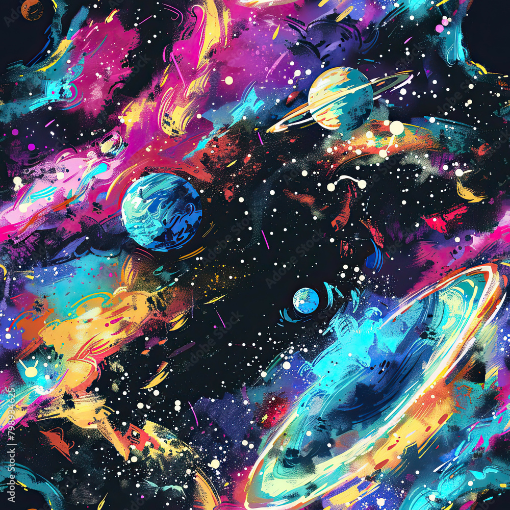 Galactic Brushstrokes Hand-Painted Space Galactic Brushstrokes Hand-Painted Space