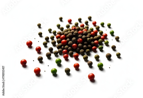 Colored Peppercorns Digital Spice Painting Isolated Background Graphic Seasoning Food Design