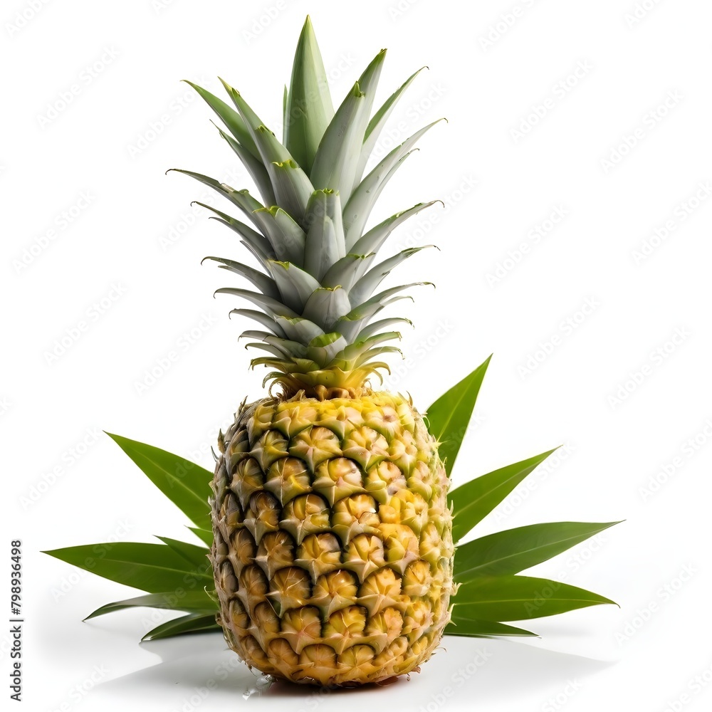 Fototapeta premium Pineapple Illustration Digital Fruit Painting Isolated Background Graphic Vegan Healthy Food Design