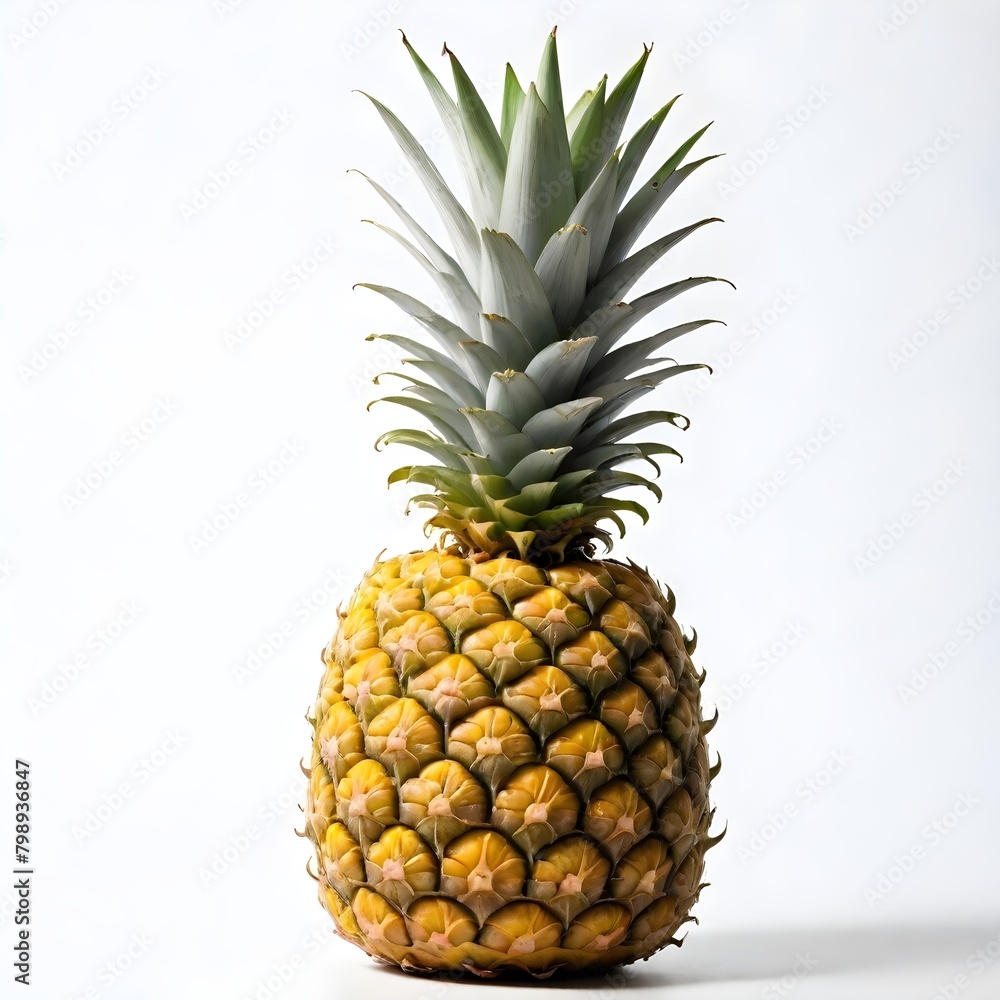 Fototapeta premium Pineapple Illustration Digital Fruit Painting Isolated Background Graphic Vegan Healthy Food Design