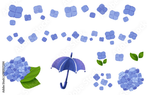 紫陽花　梅雨　パーツセット