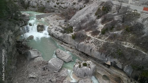Gorges de la Méouge, parc naturel régional des Baronnies provençales, Hautes-Alpes, France, drone, aereal video,  photo