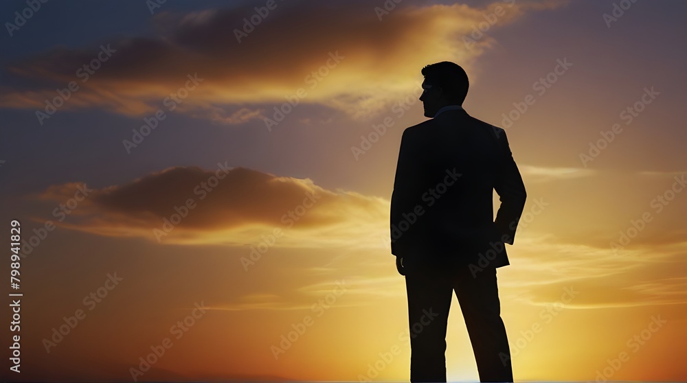 Business success concept illustrations, corporate leadership presentations, motivational posters,Successful Businessman Silhouette at Sunset Business success concept illustrations, corporate leadership presentations, motivational posters,Successful Businessman Silhouette at Sunset