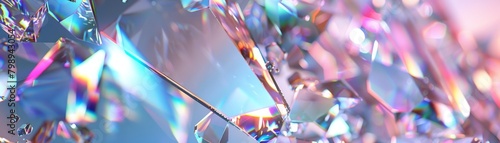 A fractured crystal background with each shard refracting light in a different way, perfect for showcasing a new holographic display technology  photo