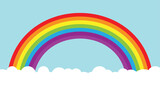 Rainbow in the Sky. Nature and natural events concept vector art