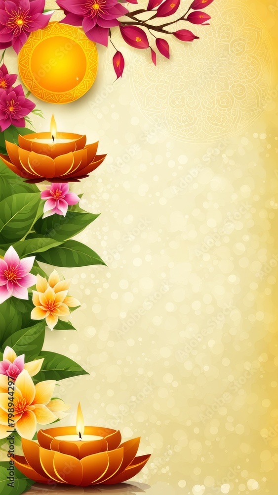 Obraz premium The Asian Vesak holiday. Festive background with a place for text