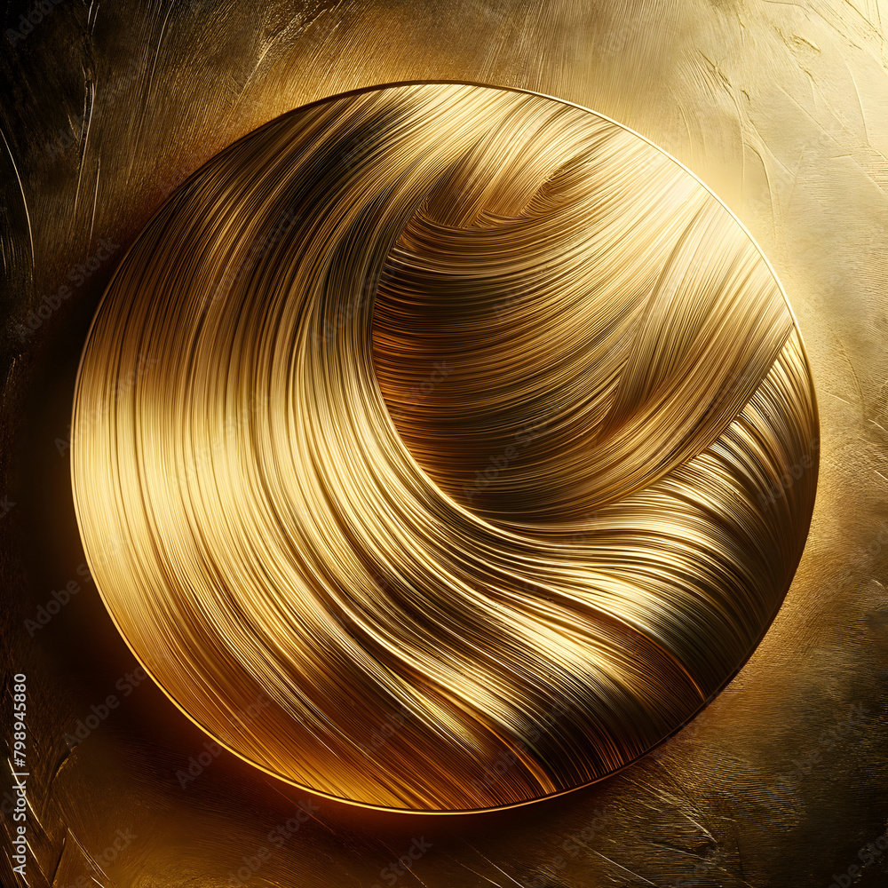 Abstract Golden Swirl on Textured Background

