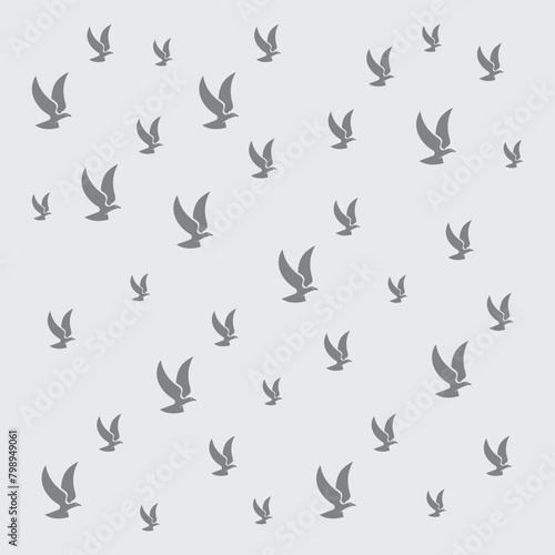 Flying birds silhouettes on white background. Vector illustration. isolated bird flying. tattoo design. © Stud