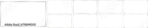 Wallpaper Mural Set of rectangle subtle silver frame with 16x9 scale ratio for card, banner, video, presentation, invitation Torontodigital.ca