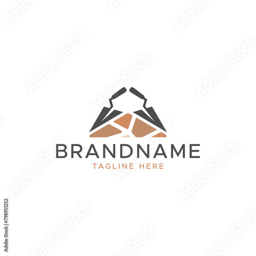 vector Stone House Installation services logo design icon element suistable for home construction businesses element vector