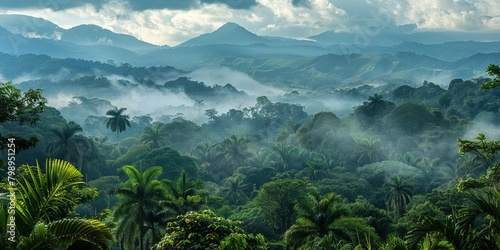 breathtaking view of the lush green rainforest in Costa Rica photo