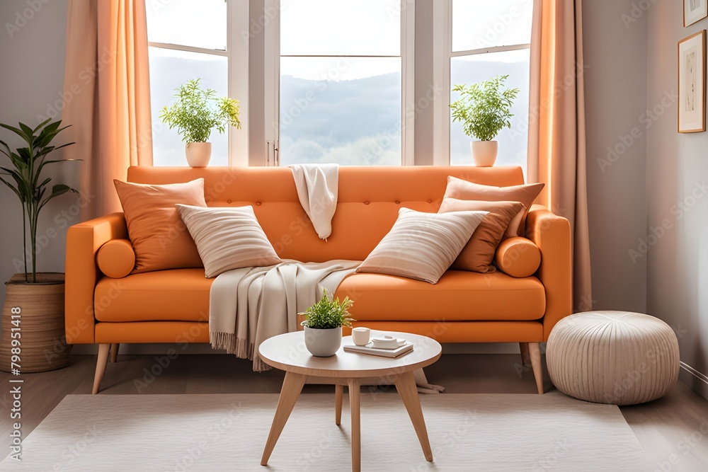 Fototapeta premium Cozy stylish living room interior