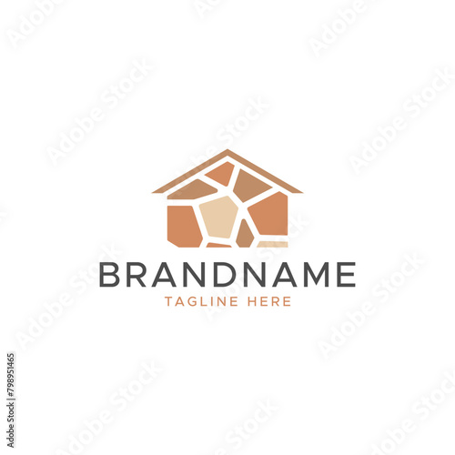 vector Stone House Installation services logo design icon element suistable for home construction businesses element vector