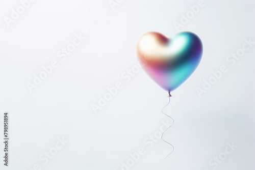 A balloon in the shape of a heart. Space for text.