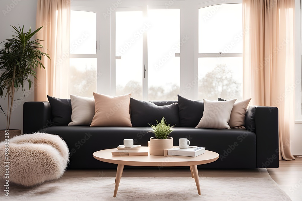 Fototapeta premium Cozy stylish living room interior