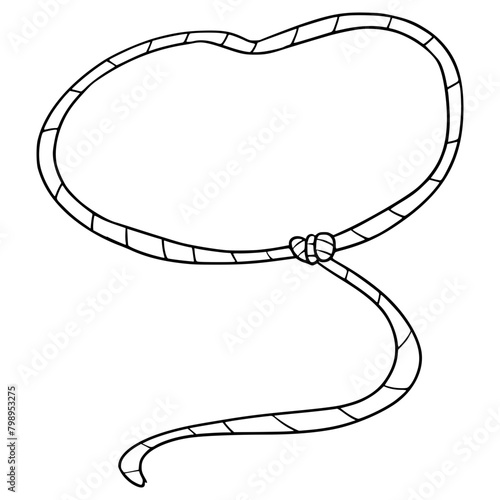 lasso rope illustration hand drawn outline vector