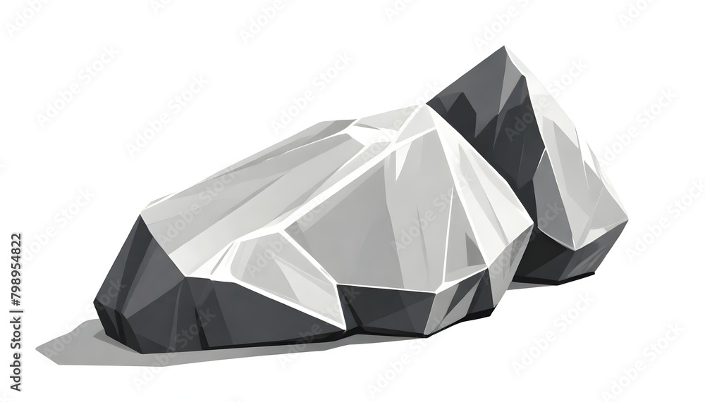 Rock Illustration Digital Stone Painting Isolated Background Graphic Crystal Nature Design Rock Illustration Digital Stone Painting Isolated Background Graphic Crystal Nature Design