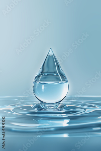 a water drop with on water