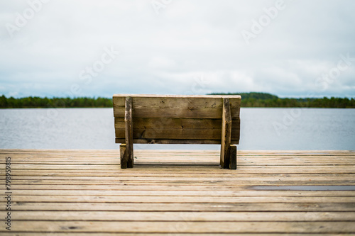 bench with a view of the lake in estonia lahemaa national park