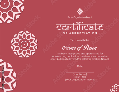Vintage Certificate of Appreciation Design