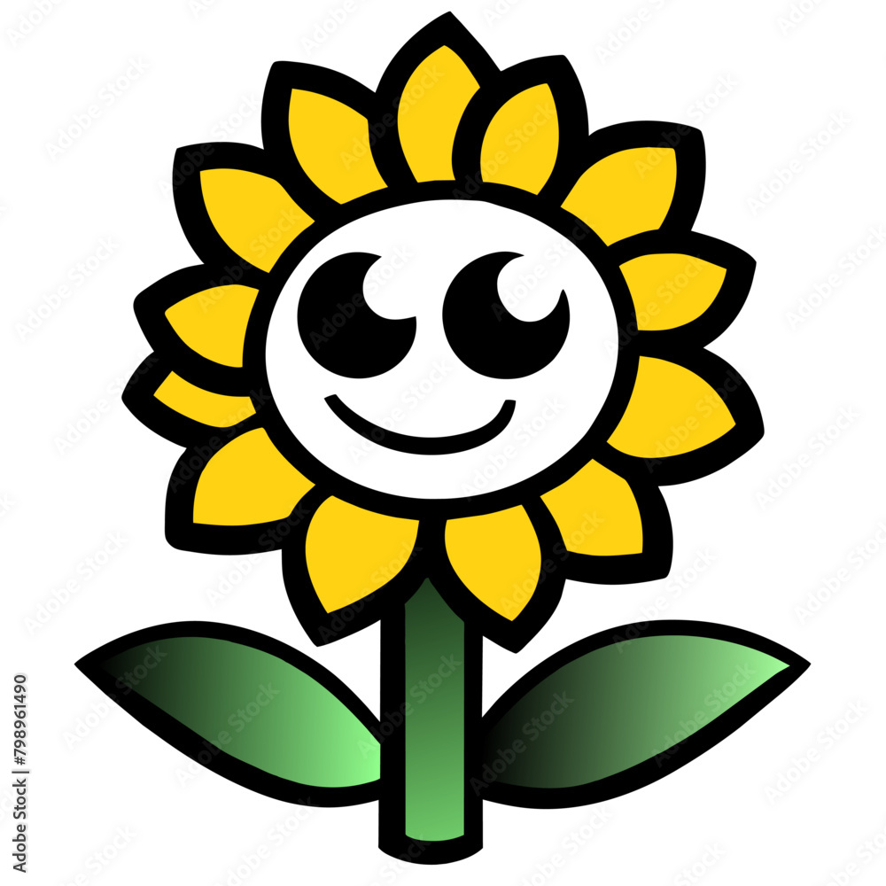 Naklejka premium sunflower cute background