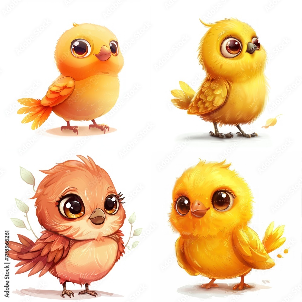 Fototapeta premium set cute character animal wild isolated background