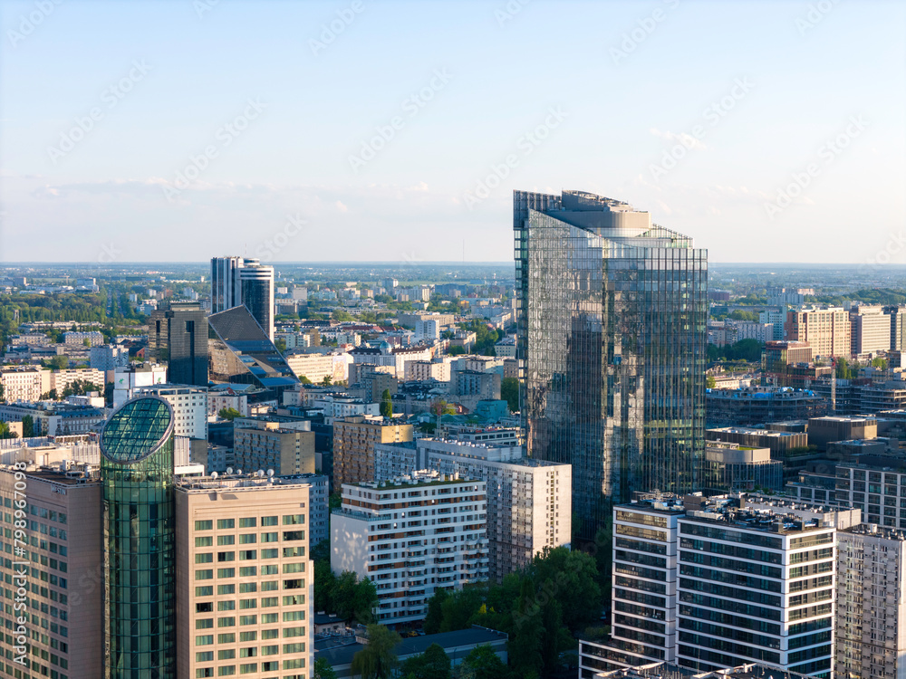 Fototapeta premium Warszawa, panorama z lotu ptaka.