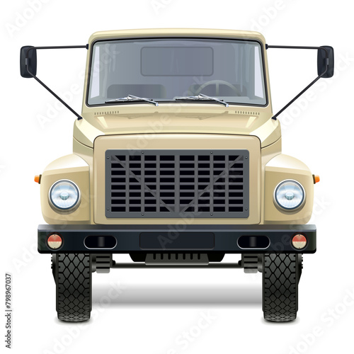 Vector Beige Truck Front Part