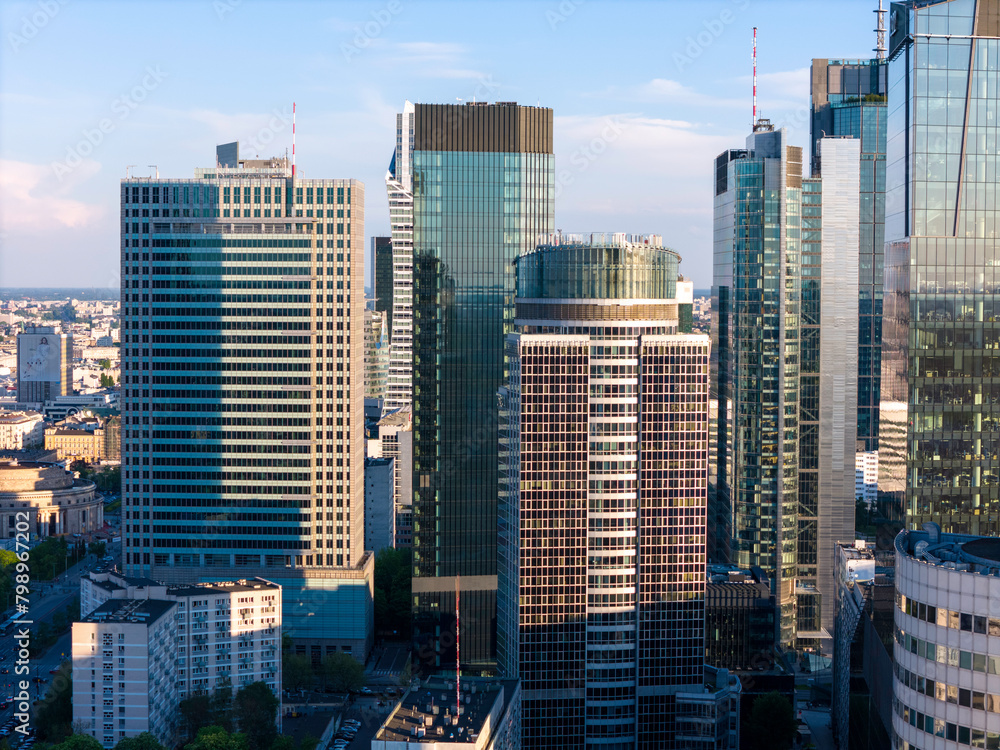Fototapeta premium Warszawa, panorama z lotu ptaka. 