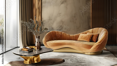 Elegant style room with luxurious furniture, interior design photo