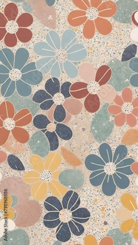 Mosaic Pattern In Terrazzo Style