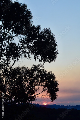 Sunset in the Blue Mountains of Australia. photo