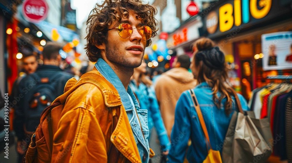 Obraz premium Man enjoying shopping