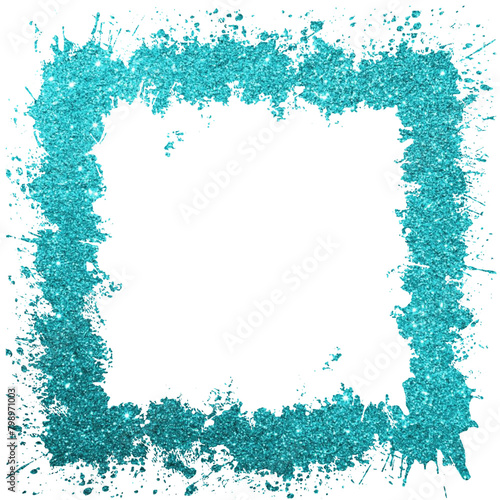 glitter square frame - light blue color - vector graphic resource - ideal for greeting cards, presentations, canva, photography, scrapbooking, cricut, sublimation, stickers, tags
