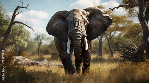 Elephant in the Okavango Delta - Moremi National Park in Botswana