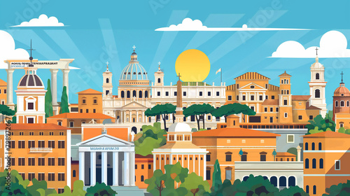 Illustration of Rome, Italy
