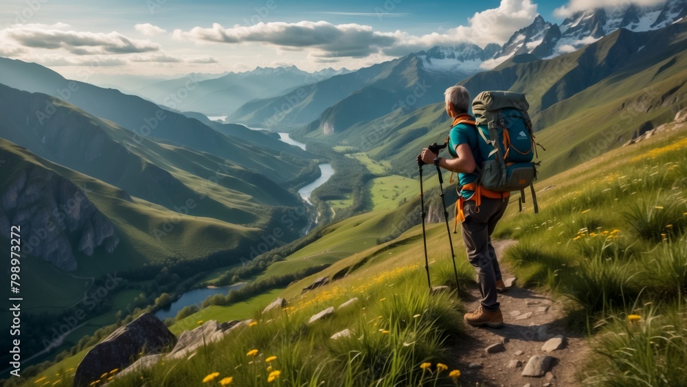 Illustration of a Mountain Expedition. Brave Adventurer Hike Treacherous Cliffs and Perilous Ridges in Search of Adventure. Mountain Hiking. Climber on Uncharted Paths. Illustration of a Mountain Expedition. Brave Adventurer Hike Treacherous Cliffs and Perilous Ridges in Search of Adventure. Mountain Hiking. Climber on Uncharted Paths.