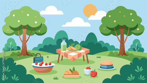 A peaceful picnic in the park funded by a retirement fund that was carefully managed and grown over the years.