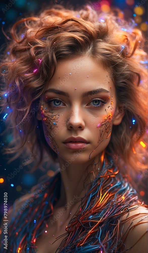 The Abstract Splendor of Women Fashion and the Complexity of Style. Beautiful Blue Eyed Woman in an Abstract Splash of Color. The Splendor of Woman's Beauty. Beautiful Woman Portrait. The Abstract Splendor of Women Fashion and the Complexity of Style. Beautiful Blue Eyed Woman in an Abstract Splash of Color. The Splendor of Woman's Beauty. Beautiful Woman Portrait.