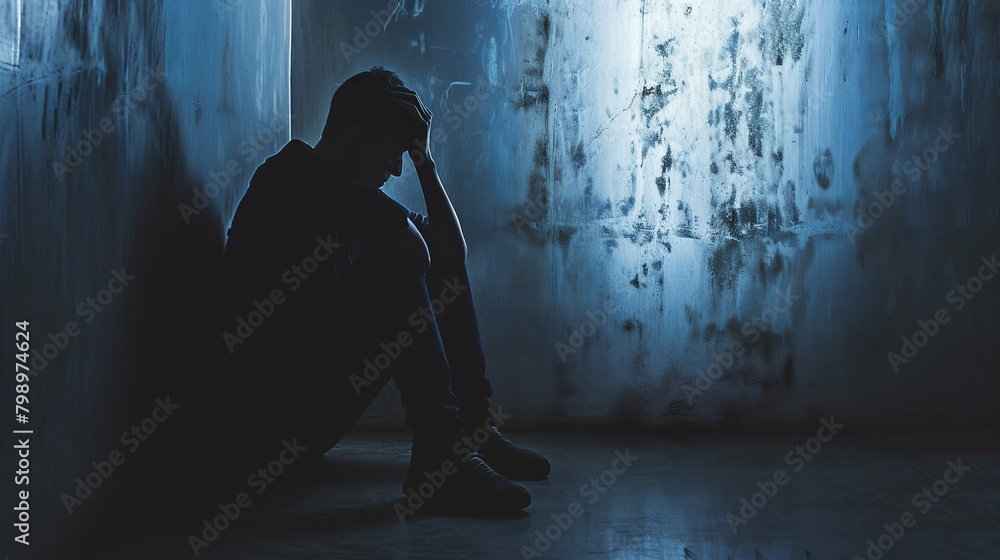 Anger and Addiction: Troubled Silhouette Anger and Addiction: Troubled Silhouette