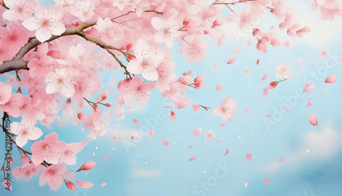 Spring pink blossoms tree